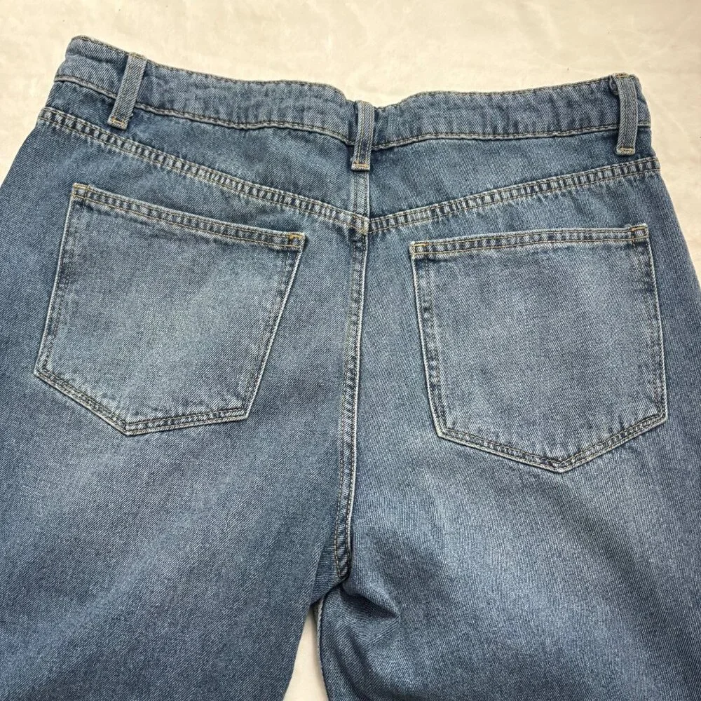 Womens Distressed Patchwork Denim Jeans Embroidered Juniors Size15 No Boundaries - Picture 10 of 13